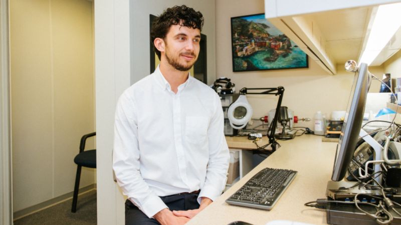 Ben in the clinic office